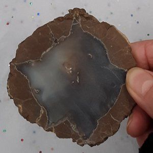 Sliced Polished Agate Geode 2.75" Gemstones Crystals Rocks